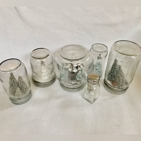 6-pc Set🎄Anthropologie Mason Jar Snow Globes ❄️ - Picture 4 of 11